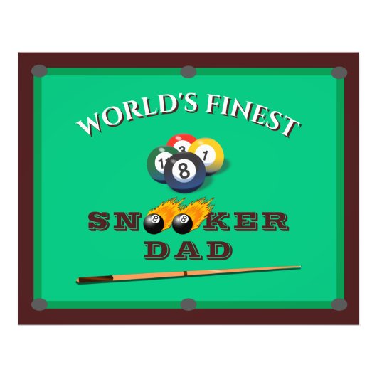 Impression Photo Funny Green Pool Table Snooker Papa Fête des pères (Devant)