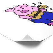 Impression Photo Funny Pig jouant de la guitare | choisir la couleu (Coin)