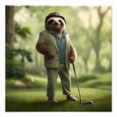 Impression Photo Funny Sloth Golf Player, (Devant)