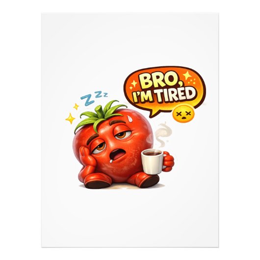 Impression Photo Funny Strawberry "Bro I'm Tired" Graphic Tee (Devant)