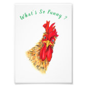 Impression Photo Funny Surprised Curious Rooster (Devant)