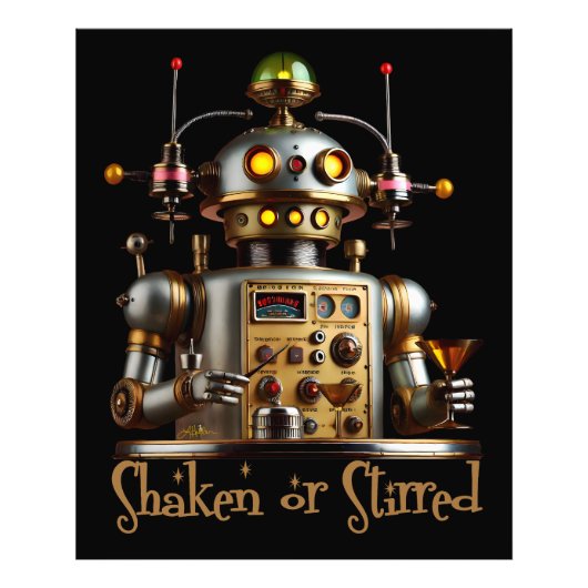 Impression Photo Futuristic Robot Bartender "Shaken or Stirred" (Devant)