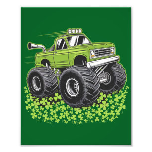 Impression Photo Garçon Saint-Patrick Enfant Chanceux Monster Truck