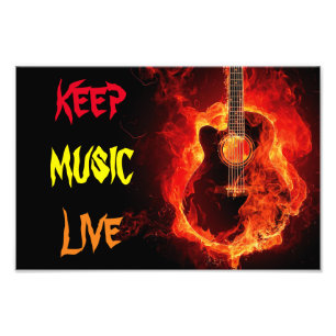 Impression Photo garder la musique live guitare flambante