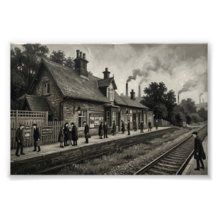 Impression Photo Gare de Brockholes style des années 1930