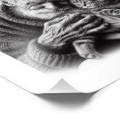 Impression Photo Gentle Bond : Homme âgé Embracant Kitten Wall Art (Coin)