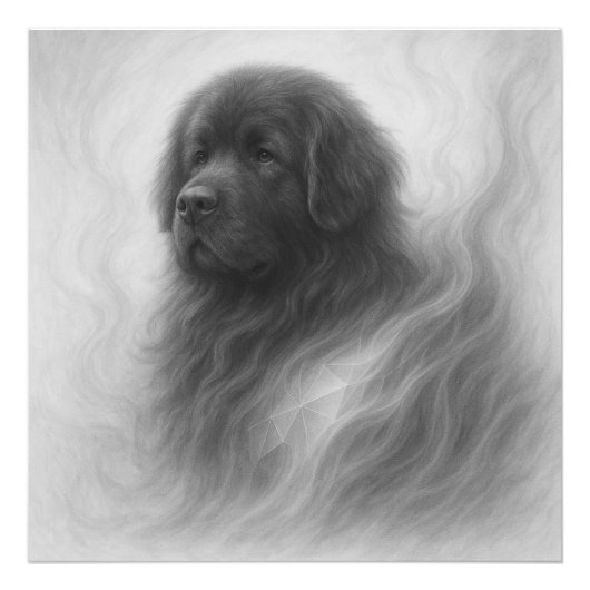 Impression Photo Gentle Guardian – Newfoundland Dog Portrait (Devant)