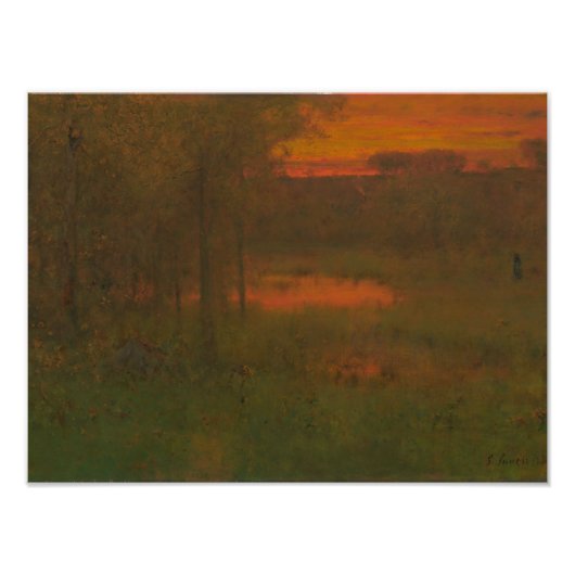 Impression Photo George Inness - Paysage, coucher du soleil (Devant)