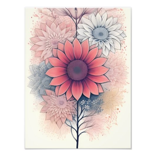 Impression Photo Gerberas rose doux (Devant)