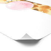 Impression Photo Giraffe, Safari, gomme à bulles roses, infirmière  (Coin)