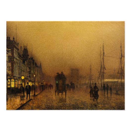 Impression Photo Glasgow Docks, 1880 par John Atkinson Grimshaw (Devant)