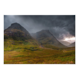 Impression Photo Glen Coe sous une tempête
