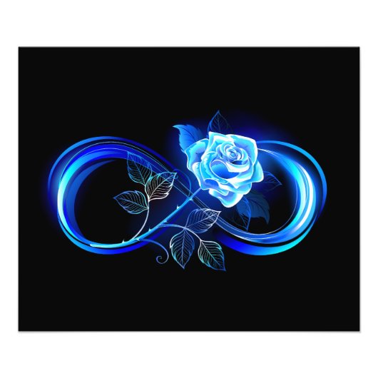 Impression Photo Glowing infinity with blue rose (Devant)