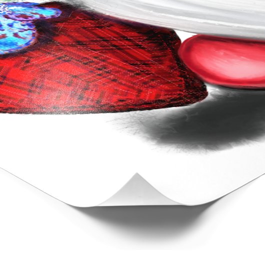 Impression Photo Gnome avec sapin de Noël Casquette et cadeau (Coin)