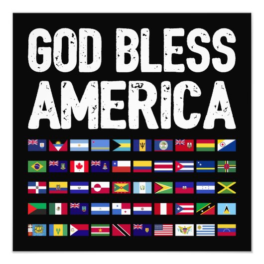 Impression Photo God Bless America All Countries Latino Pride I (Devant)