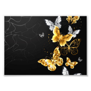 Impression Photo Gold and white butterflies