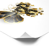 Impression Photo Gold flower Butterfly with Black Orchid (Coin)
