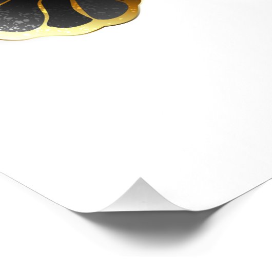 Impression Photo Gold flower Butterfly with Black Orchid (Coin)