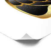 Impression Photo Gold flower Butterfly with Black Orchid (Coin)