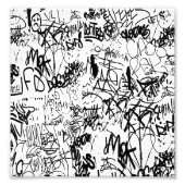 Impression Photo Graffiti noir et blanc Collage Abstrait (Devant)