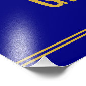 Impression Photo Grand ouverture Blue Gold Entreprise Nom Fenêtre (Coin)