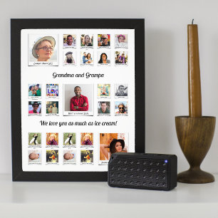 Impression Photo Grand-père Grand-mère Collage de photos de famille