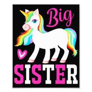 Impression Photo Grande Soeur Unicorne Magique avec Mane Arc-en-Cie