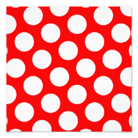 Grands pois rouges et blancs