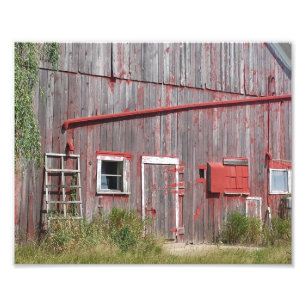 Impression Photo Grange rouge fanée