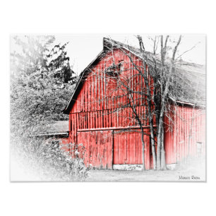 Impression Photo Grange Rouge Magnifique