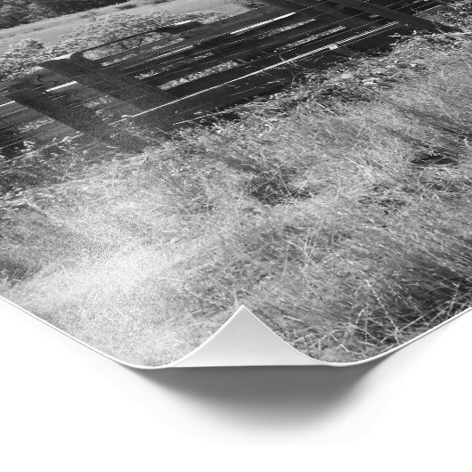 Impression Photo Grange rustique noire et blanche (Coin)