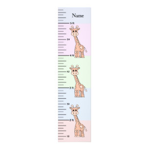 Impression Photo Graphique de croissance pastel de girafe mignon av