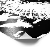 Impression Photo Graphique de tigre noir et blanc aux yeux bleus (Coin)