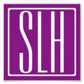 Impression Photo Gras moderne 3 initiales Monogramme | Blanc et pou (Devant)