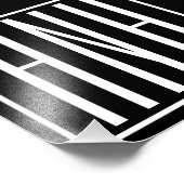 Impression Photo Gras moderne 3 initiales Monogramme | Blanc sur no (Coin)