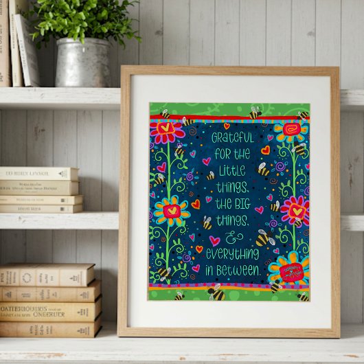 Impression Photo Grateful Citation Green Blue Floral Whimssart