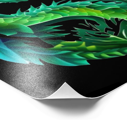 Impression Photo Green Abstrait Dragon Nature Design (Coin)