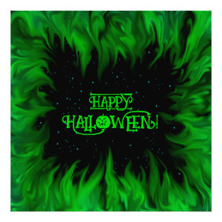 Impression Photo Green Flames in the Starlight Sky