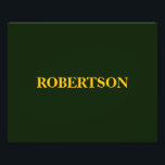 Impression Photo Green minimalist custom name<br><div class="desc">Add your name on this minimalist elegant design on dark green background.</div>