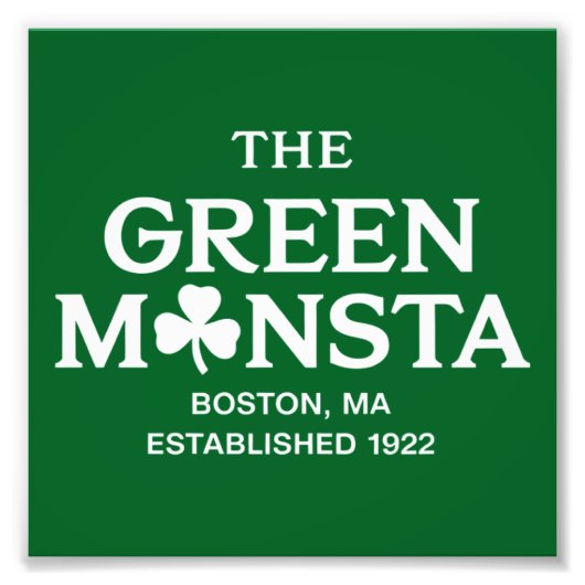 Impression Photo Green Monsta Boston Green Monstah cadeau de baseba (Devant)