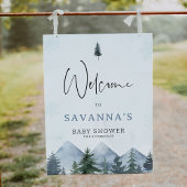 Impression Photo Grey Wilderness Winter Baby Shower Welcome Sign
