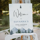 Impression Photo Grey Wilderness Winter Baby Shower Welcome Sign