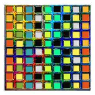 Impression Photo Grille colorée Carrelée par Shirley Taylor