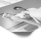 Impression Photo Grille élégante Gris Carré Monogramme 4 Mariage ph (Coin)