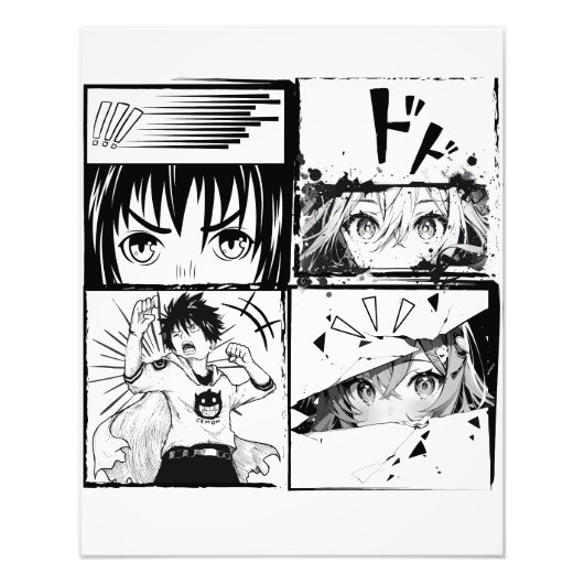 Impression Photo Grilles d'actions Retro Anime (Devant)