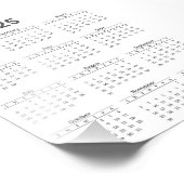 Impression Photo Gris et blanc 2025 Année à un coup d'oeil Calendri (Coin)