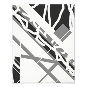 Impression Photo Gris noir sur formes diagonales blanc cassé
