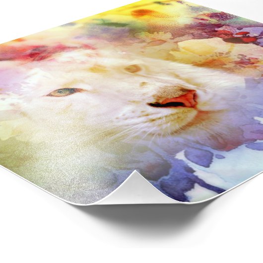 Impression Photo Gros Grunge de chat (Coin)