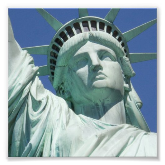 Impression Photo Gros plan sur le buste de la Statue de la Liberté (Devant)