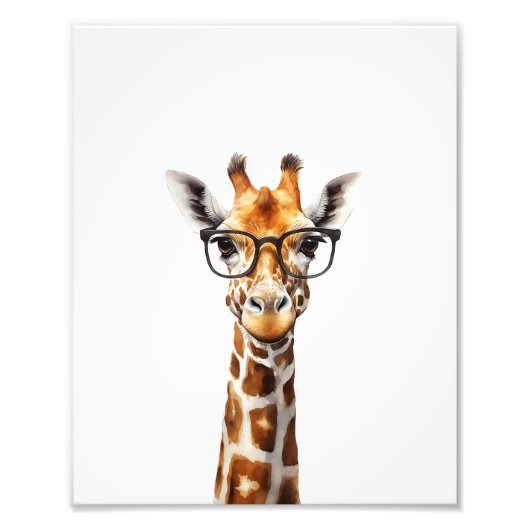 Impression Photo Grosse girafe avec lunettes (Devant)